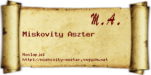 Miskovity Aszter névjegykártya